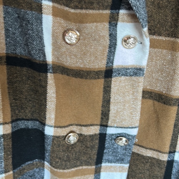 Plaid Double Breast Lightweight Coat Size 2XL - Picture 4 of 7